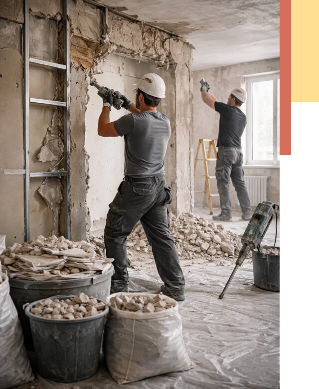 Демонтажные работы в Спасске-Дальнем от 2794 руб. — услуги и цена под ключ | ОТДЕЛОЧНИК-Спс