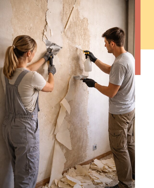 Снятие старых обоев в Спасске-Дальнем от 5432 руб. под ключ недорого | ОТДЕЛОЧНИК-Спс