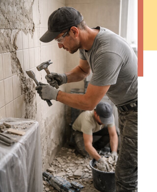 Демонтаж плитки со стен в Спасске-Дальнем от 879 руб. — быстро и недорого | ОТДЕЛОЧНИК-Спс