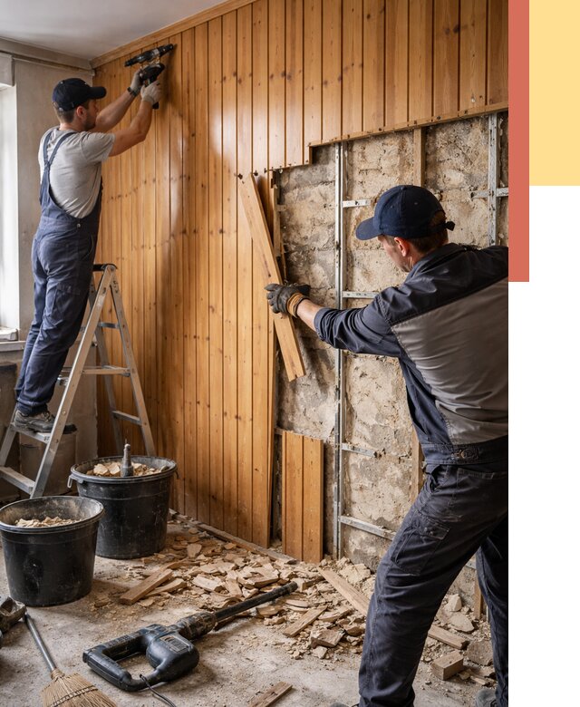 Демонтаж вагонки со стен в Спасске-Дальнем от 1500 руб. — снятие, удаление, срочно | ОТДЕЛОЧНИК-Спс