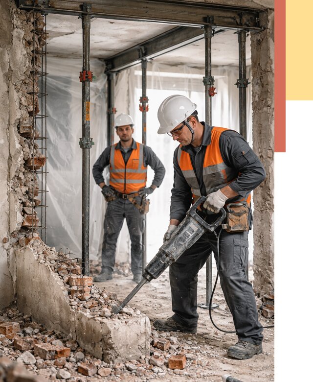 Снос несущих стен в Спасске-Дальнем от 10606 руб. — демонтаж несущей стены под ключ | ОТДЕЛОЧНИК-Спс