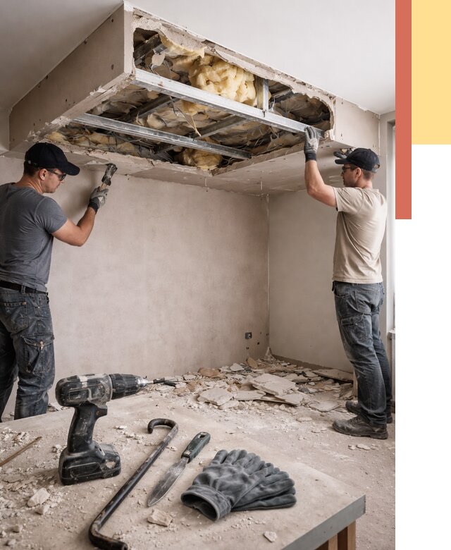 Демонтаж короба из гипсокартона в Спасске-Дальнем от 1573 руб. — быстро и недорого | ОТДЕЛОЧНИК-Спс