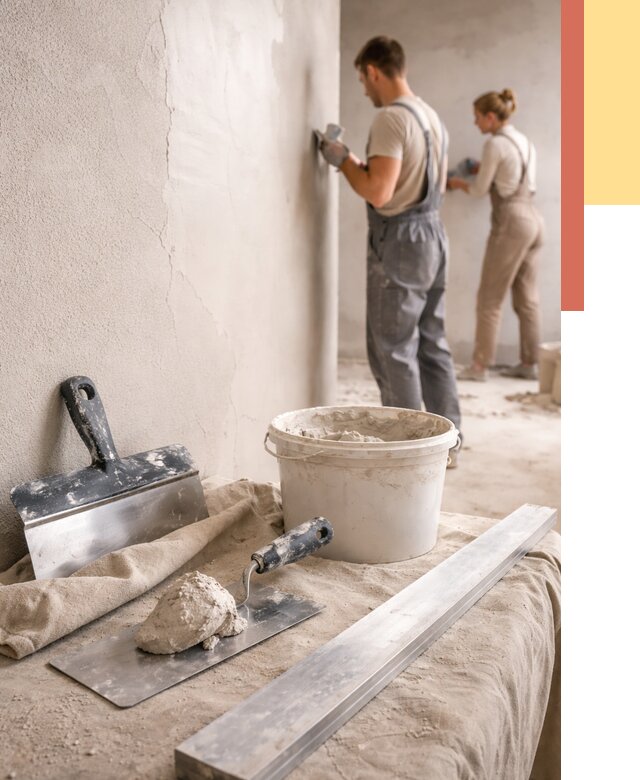 Штукатурка стен гипсовая в Спасске-Дальнем от 4656 руб/м2 — быстро и недорого | ОТДЕЛОЧНИК-Спс