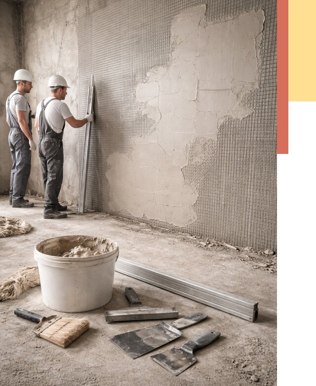 Штукатурка стен по сетке в Спасске-Дальнем от 5691 руб./м2 — быстро и недорого | ОТДЕЛОЧНИК-Спс