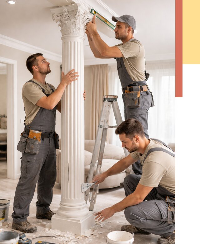 Установка декоративных колонн в Спасске-Дальнем от 12416 руб. под ключ | ОТДЕЛОЧНИК-Спс