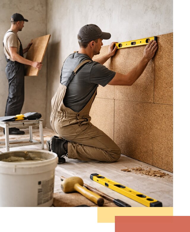 Монтаж пробковых панелей на стены в Спасске-Дальнем быстро и качественно