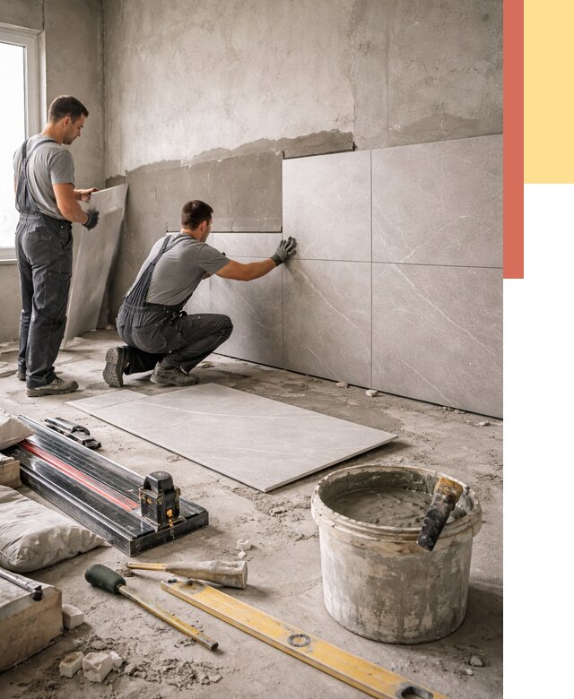 Облицовка стен керамогранитом в Спасске-Дальнем от 4346 руб./м² — услуги под ключ | ОТДЕЛОЧНИК-Спс