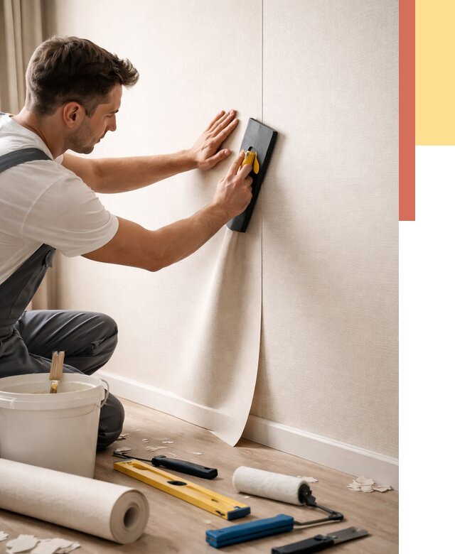 Поклейка виниловых обоев в Спасске-Дальнем от 4656 руб. | Быстро и недорого — ОТДЕЛОЧНИК-Спс