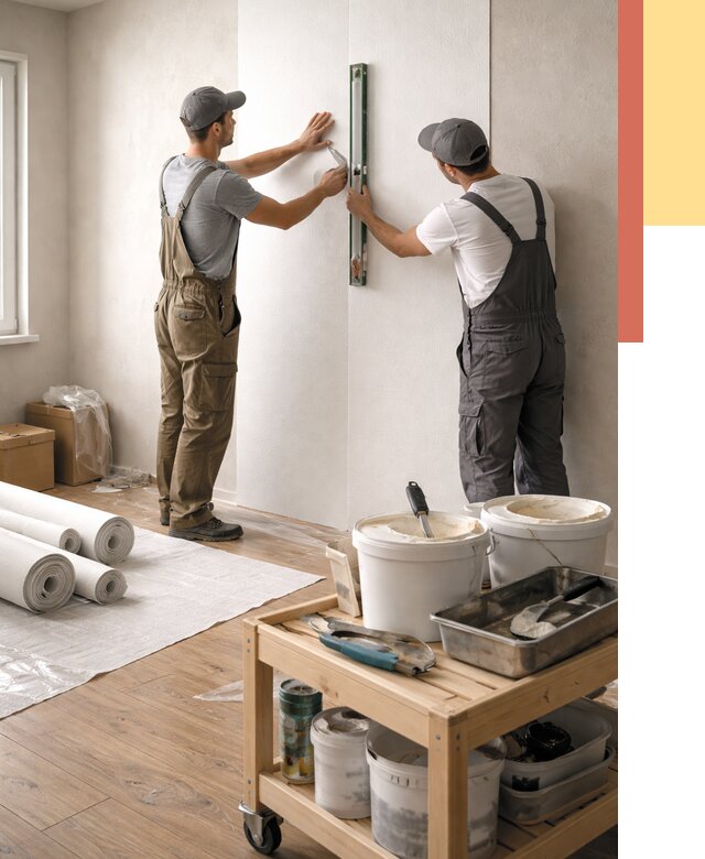 Поклейка стеклообоев в Спасске-Дальнем от 6726 руб. за м2 — быстро и недорого | ОТДЕЛОЧНИК-Спс