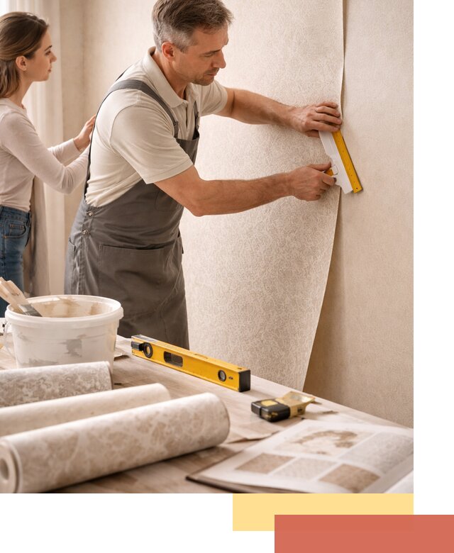 Поклейка обоев с подбором рисунка в Спасске-Дальнем