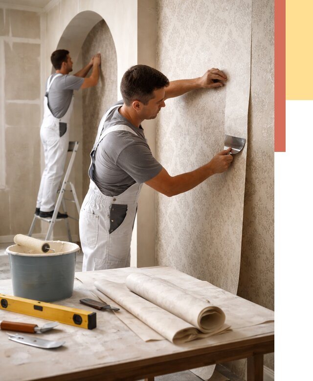 Поклейка обоев на сложные стены в Спасске-Дальнем от 2897 руб. под ключ | ОТДЕЛОЧНИК-Спс