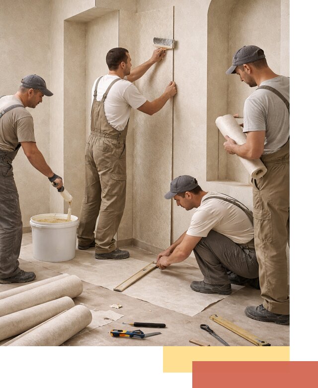 Поклейка обоев на сложные стены и неровные поверхности в Спасске-Дальнем