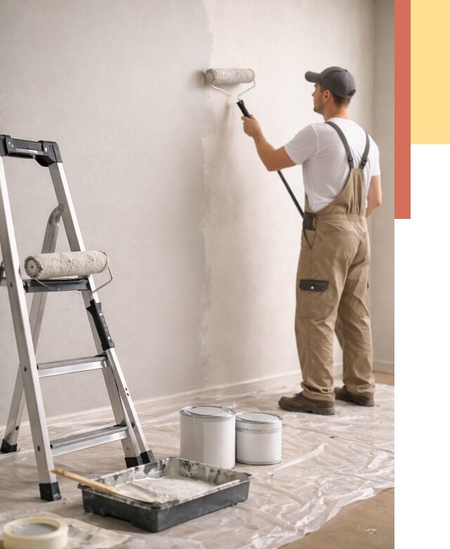 Покраска стен латексной краской в Спасске-Дальнем от 4656 руб. за м2 | ОТДЕЛОЧНИК-Спс