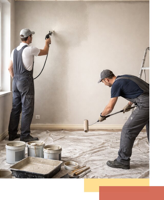 Покраска стен моющейся краской и защита поверхностей в Спасске-Дальнем