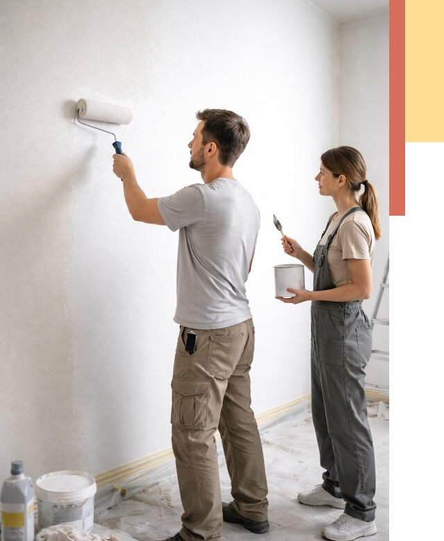 Окраска стен по стеклохолсту в Спасске-Дальнем от 4656 руб/м² под ключ | ОТДЕЛОЧНИК-Спс