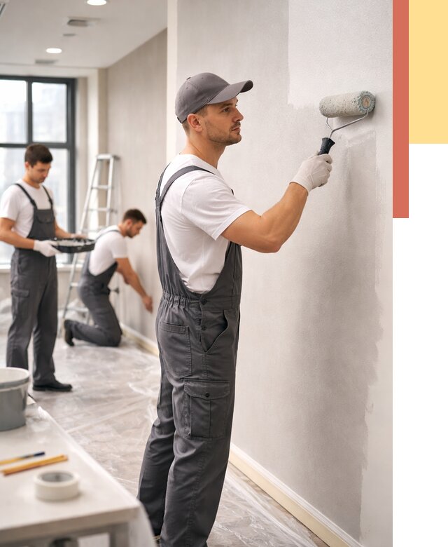 Покраска стен в офисе в Спасске-Дальнем от 8795 руб. — быстро и недорого | ОТДЕЛОЧНИК-Спс