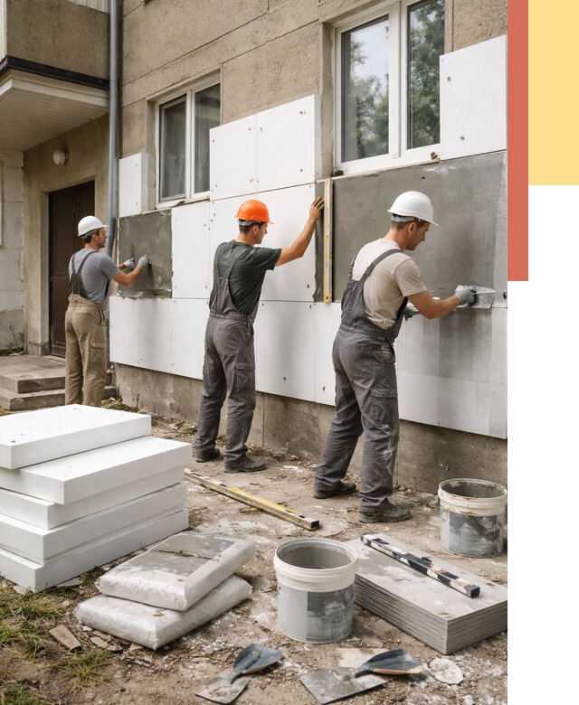 Утепление стен пенопластом в Спасске-Дальнем от 1811 руб. — недорого и под ключ | ОТДЕЛОЧНИК-Спс