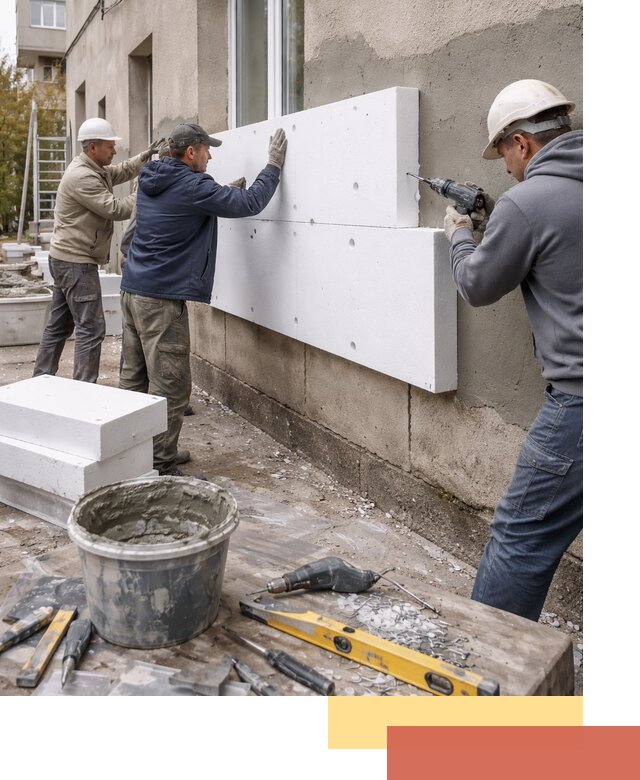 Утепление наружных стен пенопластом в Спасске-Дальнем