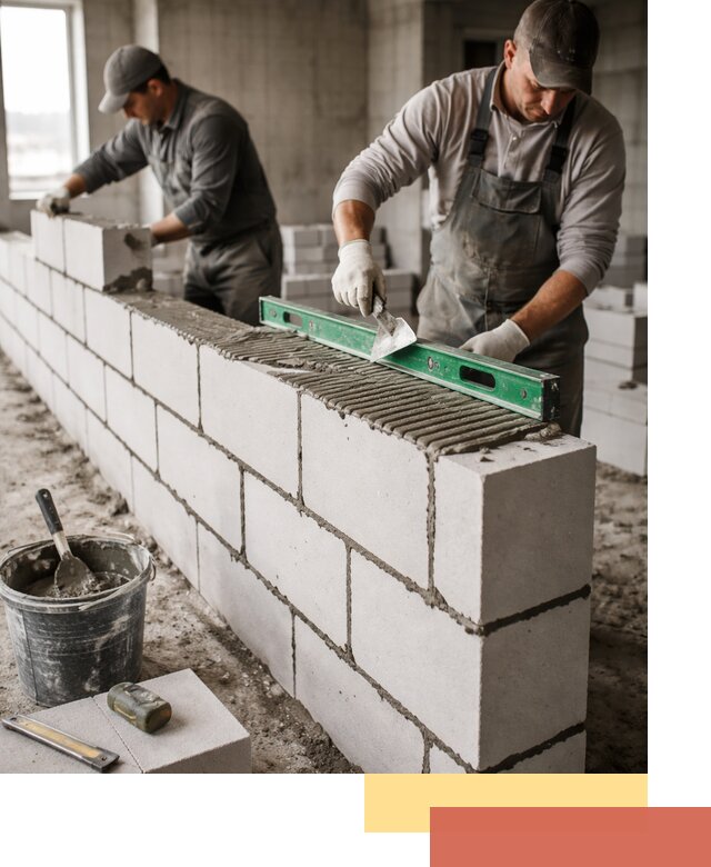 Кладка перегородок из газобетона в Спасске-Дальнем быстро и качественно