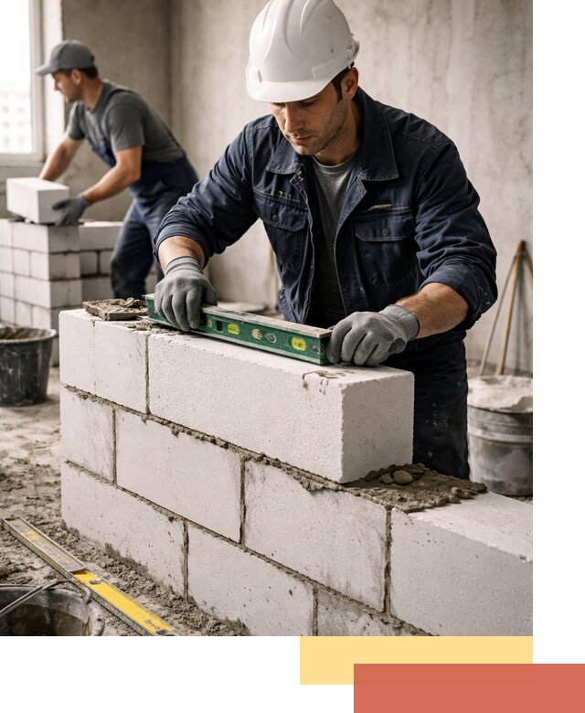 Кладка перегородок из пеноблока под ключ в Спасске-Дальнем