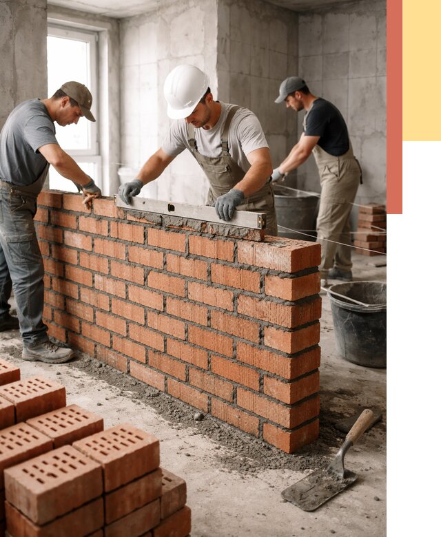 Кладка перегородок из кирпича в Спасске-Дальнем от 3621 руб. за м² | ОТДЕЛОЧНИК-Спс