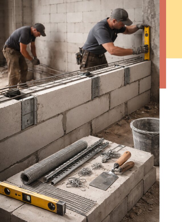 Армирование кладки перегородок в Спасске-Дальнем от 776 руб. под ключ | ОТДЕЛОЧНИК-Спс