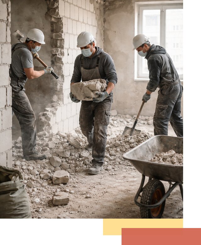 Демонтаж блочных перегородок в Спасске-Дальнем быстро и аккуратно