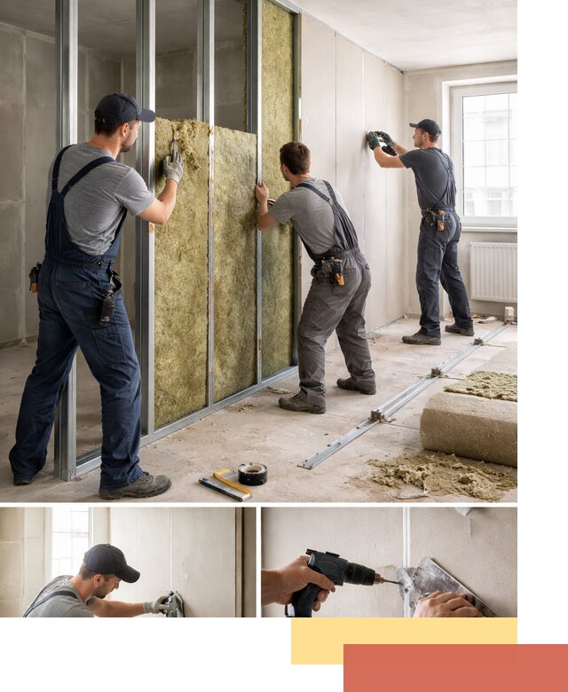 Перегородка из гипсокартона с шумоизоляцией в Спасске-Дальнем — монтаж под ключ