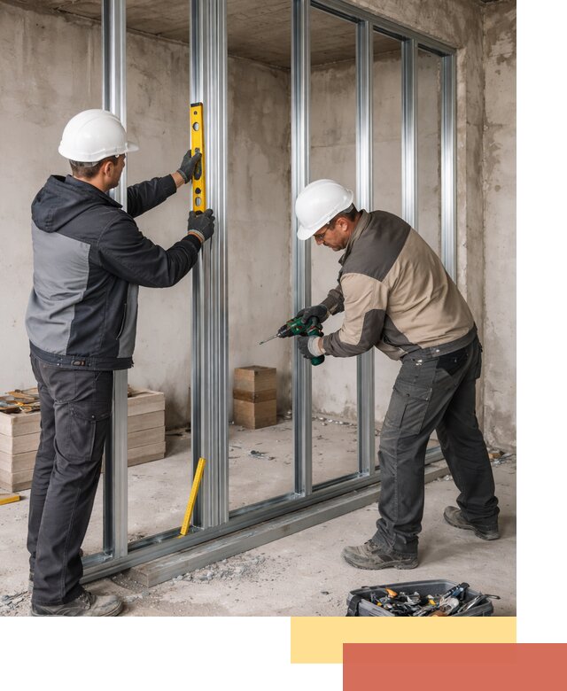 Монтаж каркаса перегородки из профиля в Спасске-Дальнем