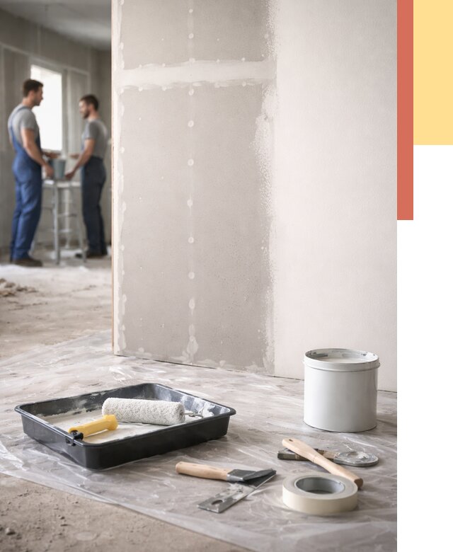 Покраска перегородок из гипсокартона в Спасске-Дальнем от 4656 руб. под ключ | ОТДЕЛОЧНИК-Спс