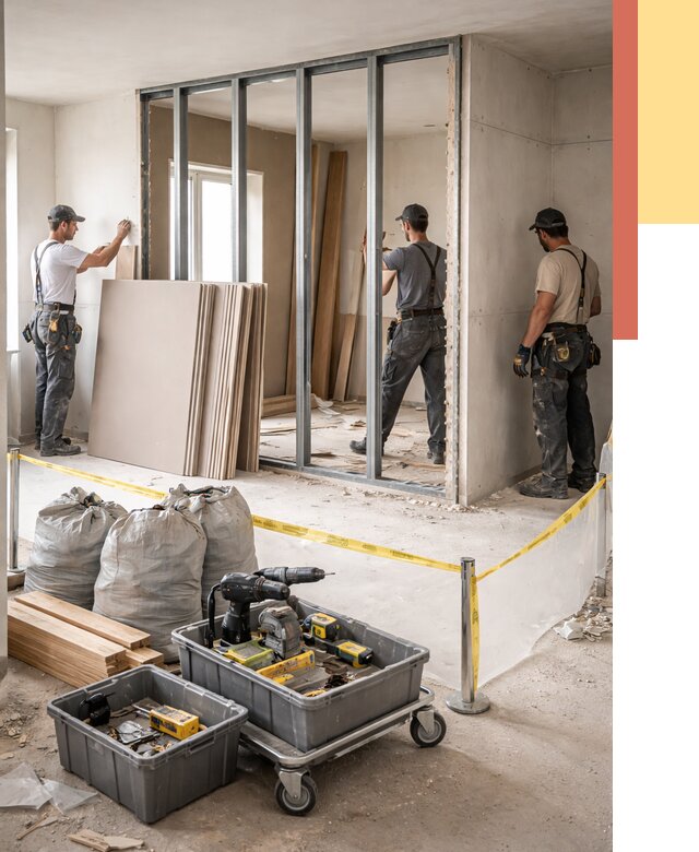 Перенос гипсокартонной перегородки в Спасске-Дальнем под ключ от 4656 руб. | Демонтаж и монтаж – ОТДЕЛОЧНИК-Спс