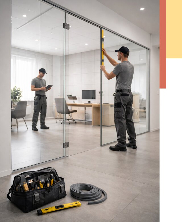 Цельностеклянные перегородки под ключ в Спасске-Дальнем от 9830 руб. — монтаж и цены | ОТДЕЛОЧНИК-Спс