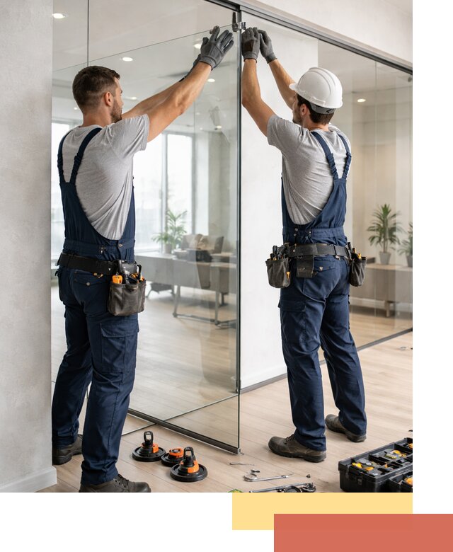 Безрамные стеклянные перегородки под ключ в Спасске-Дальнем