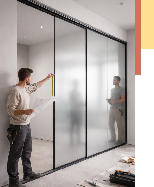 Матовые стеклянные перегородки в Спасске-Дальнем от 8795 руб. — монтаж и установка | ОТДЕЛОЧНИК-Спс