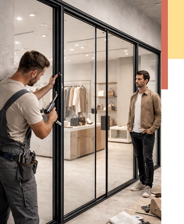 Стеклянные перегородки для магазинов в Спасске-Дальнем от 8485 руб. под ключ | ОТДЕЛОЧНИК-Спс