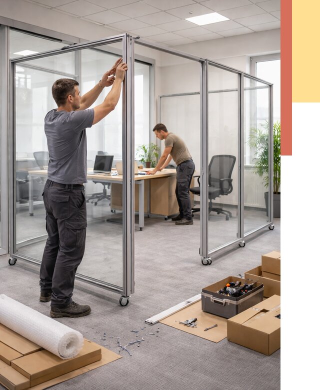 Мобильные офисные перегородки в Спасске-Дальнем от 12934 руб. — установка под ключ | ОТДЕЛОЧНИК-Спс