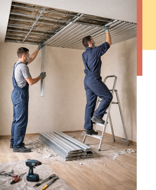 Демонтаж реечного потолка в Спасске-Дальнем от 4656 руб. быстро и недорого | ОТДЕЛОЧНИК-Спс