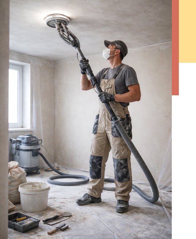 Шлифовка потолка в Спасске-Дальнем от 3621 руб. — услуги шлифования потолка | ОТДЕЛОЧНИК-Спс