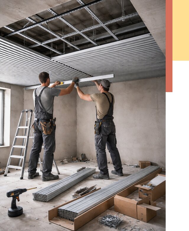 Монтаж реечного потолка в Спасске-Дальнем от 4656 руб. под ключ | ОТДЕЛОЧНИК-Спс