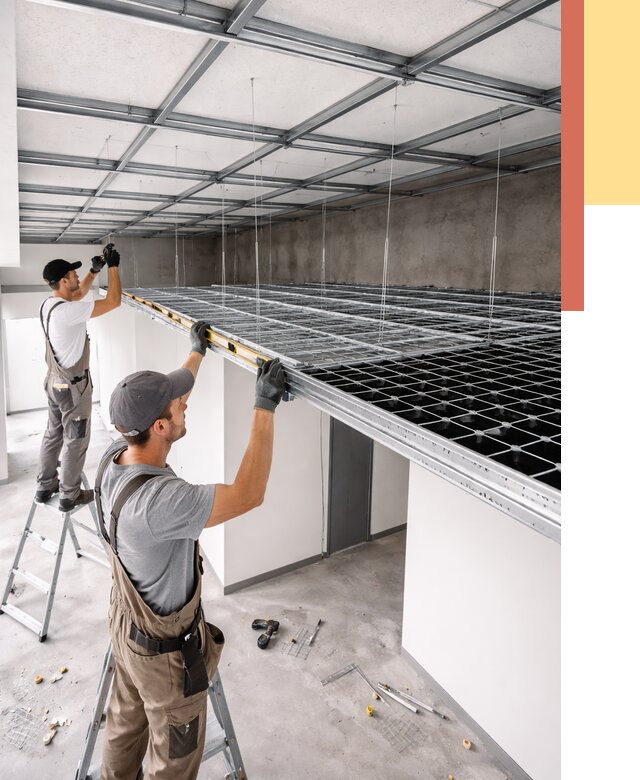 Монтаж потолка грильято в Спасске-Дальнем от 466 руб./м² — быстрая сборка под ключ | ОТДЕЛОЧНИК-Спс