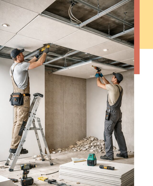 Монтаж акустического потолка в Спасске-Дальнем от 6726 руб/м2 — быстро и недорого | ОТДЕЛОЧНИК-Спс