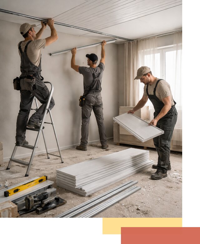 Монтаж потолка из ПВХ панелей в Спасске-Дальнем оперативно и качественно