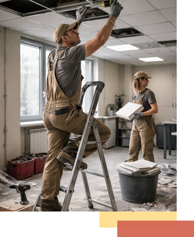 Ремонт потолка Армстронг и замена плит в Спасске-Дальнем