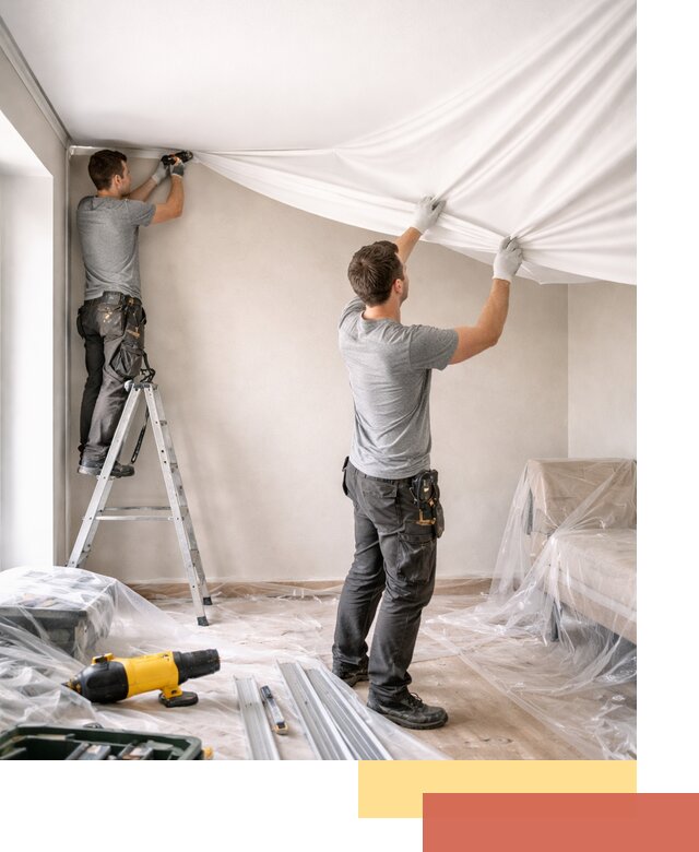 Монтаж тканевого натяжного потолка в Спасске-Дальнем недорого и быстро