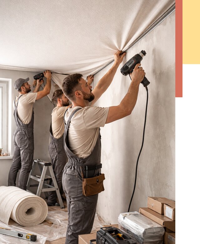 Монтаж фактурного натяжного потолка в Спасске-Дальнем от 776 руб. — ОТДЕЛОЧНИК-Спс