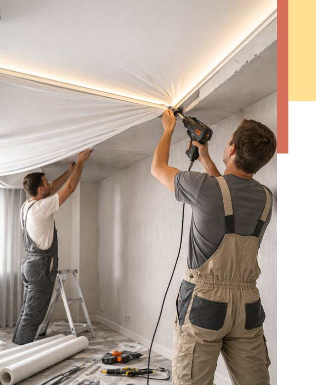 Монтаж натяжного потолка с подсветкой в Спасске-Дальнем от 983 руб. | ОТДЕЛОЧНИК-Спс