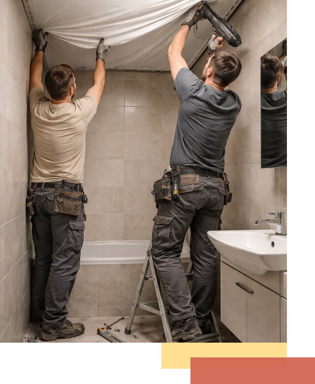 Монтаж натяжного потолка в ванной в Спасске-Дальнем быстро и качественно