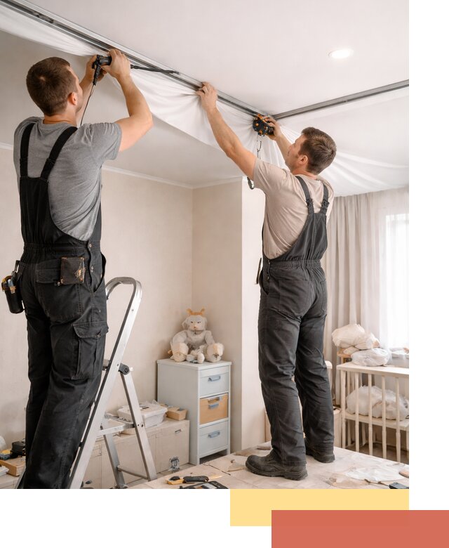 Монтаж натяжного потолка в детской комнате в Спасске-Дальнем