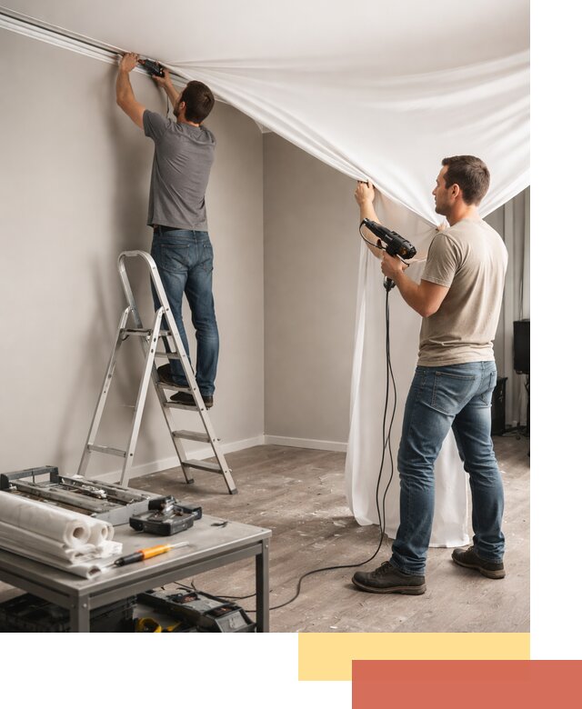 Монтаж натяжного потолка в студии в Спасске-Дальнем