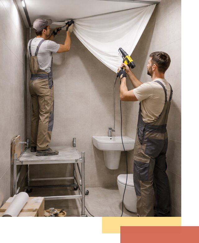 Монтаж натяжного потолка в санузле в Спасске-Дальнем